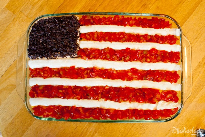 Festive 4th of July Flag Bean Dip - Bakerlady